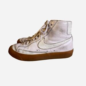 Nike blazers custom high top sneakers gum soles - white / ivory size 5.5